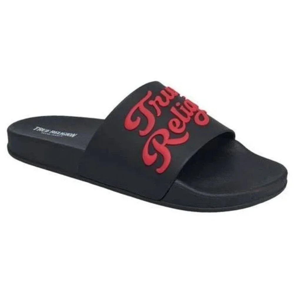 True Religion Drake Mens Slide Sandals Comfort Pool Beach Gym Shoes Size 9 New